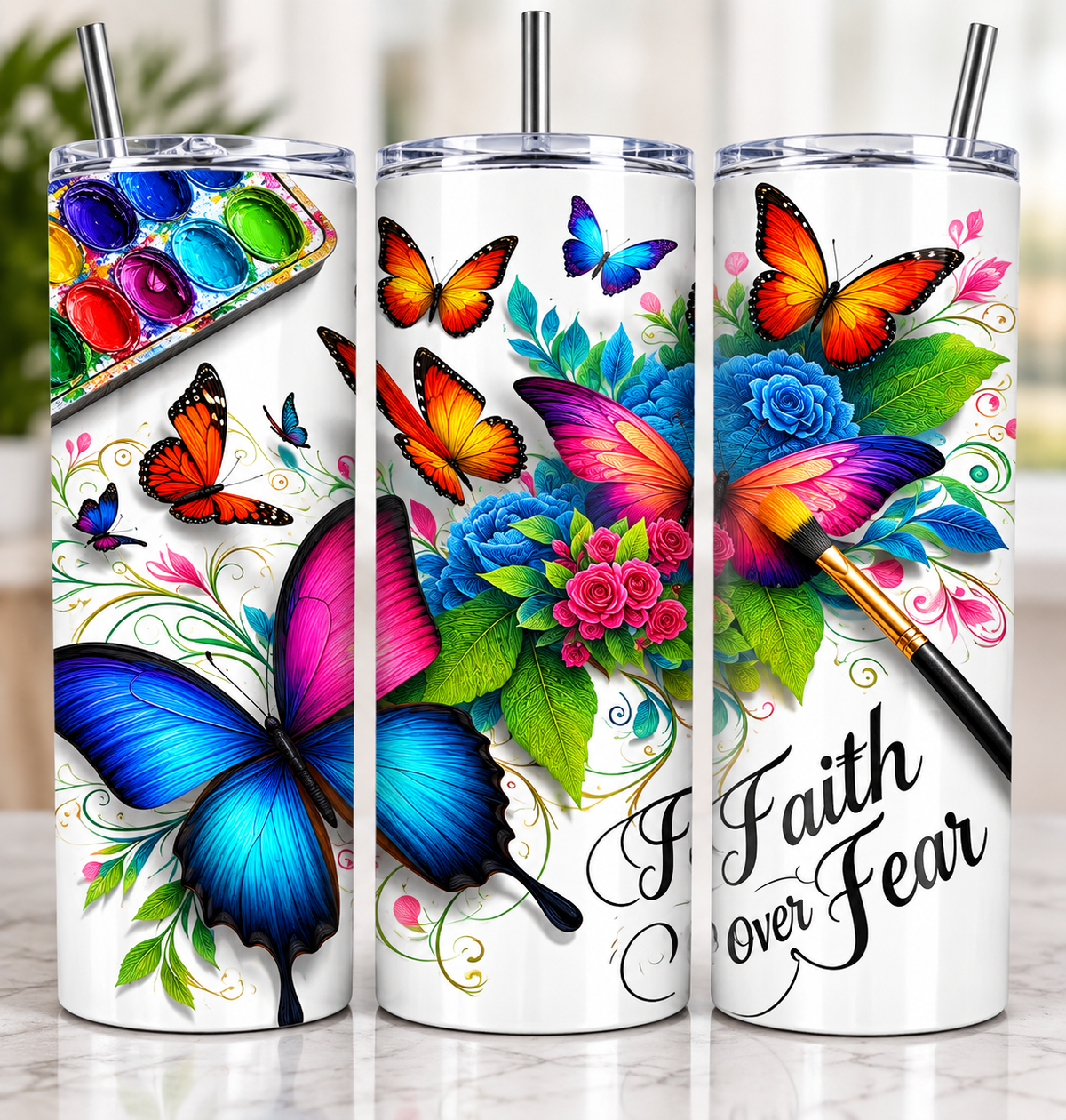 FAITH OVER FEAR TUMBLER