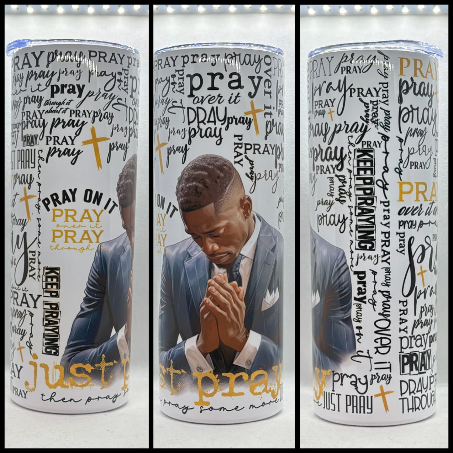 PRAYING MAN TUMBLER