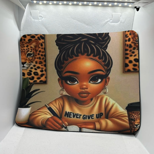 NEVER GIVE UP MOUSE PAD