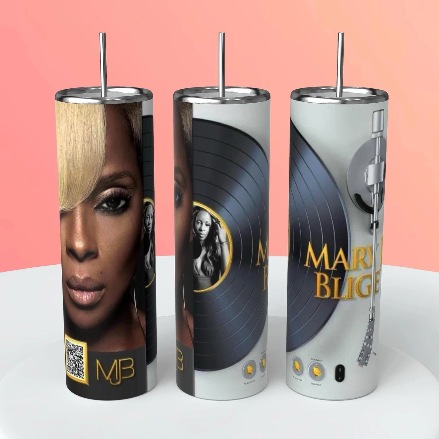 MARY J BLIGE QR CODE TUMBLER PLAYS MUSIC