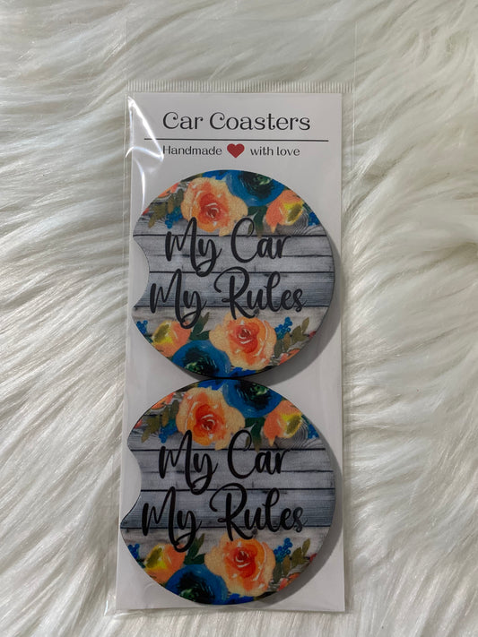 MY CAR MY RULES CAR COASTERS