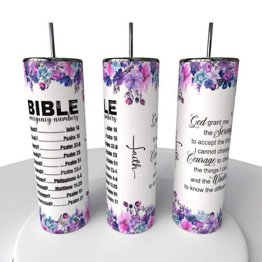 BIBLE EMERGENCY NUMBER TUMBLER