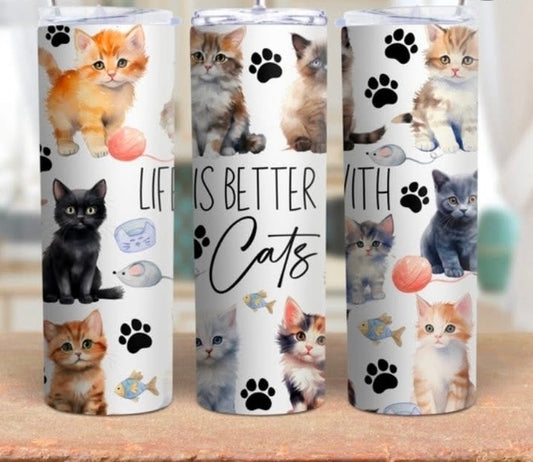 LIFE IS BETTER WITH CATS TUMBLER
