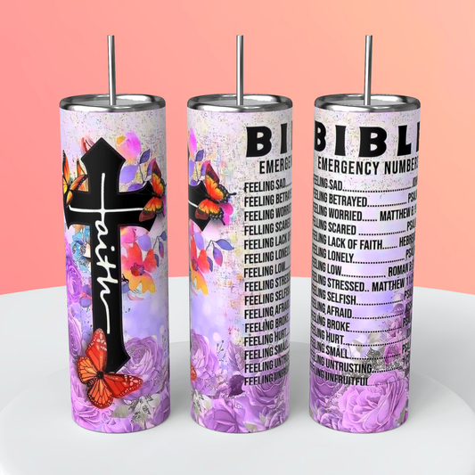BIBLE EMERGENCY NUMBER TUMBLER