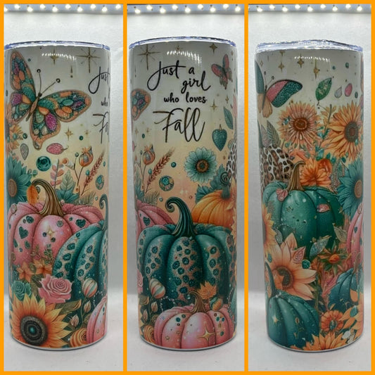 JUST A GIRL WHO LOVES FALL TUMBLER