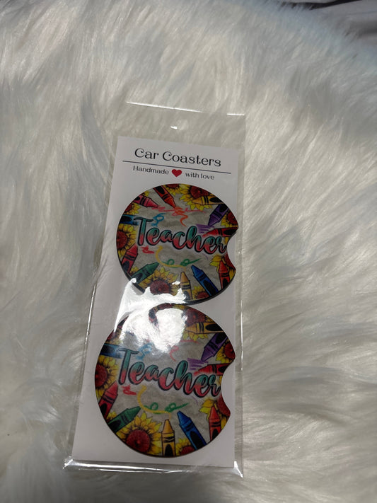 TEACHER CAR COASTERS